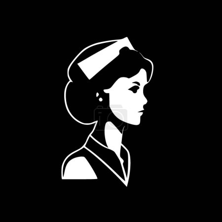 Enfermera - silueta minimalista y simple - ilustración vectorial