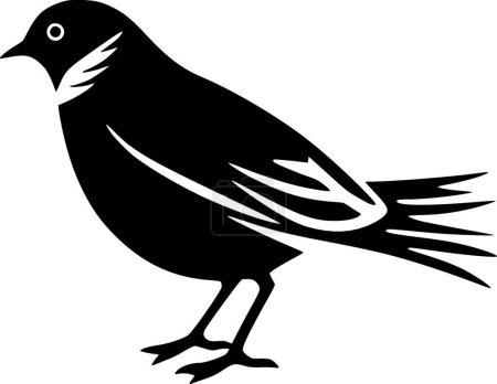 Pigeon - icône isolée en noir et blanc - illustration vectorielle