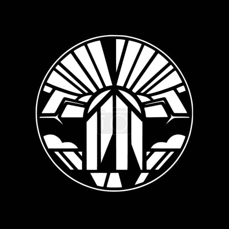 Vitrail - logo minimaliste et plat - illustration vectorielle