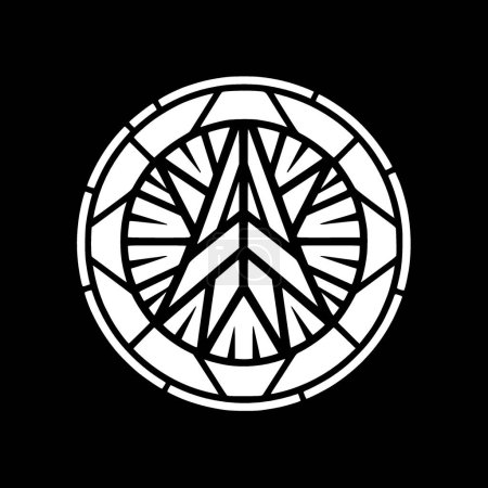 Vidrieras - icono aislado en blanco y negro - ilustración vectorial