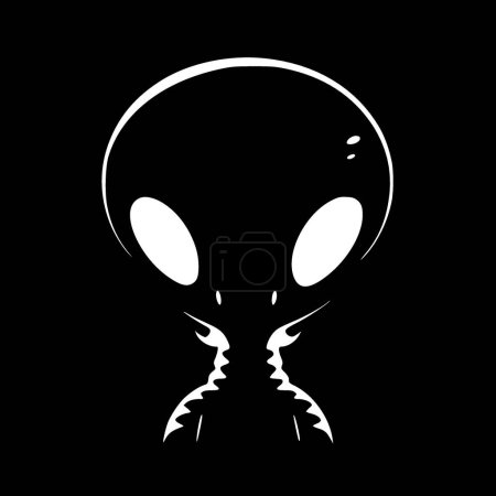 Alien - ilustración vectorial en blanco y negro
