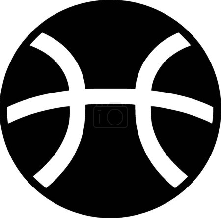 Illustration for Basketball - black and white isolated icon - vector illustration - Royalty Free Image