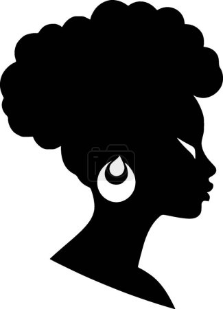 Téléchargez les illustrations : Femme noire - logo minimaliste et plat - illustration vectorielle - en licence libre de droit