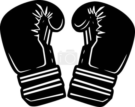 Boxing gloves - black and white vector illustration