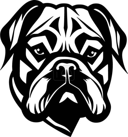 Illustration for Bulldog - minimalist and flat logo - vector illustration - Royalty Free Image