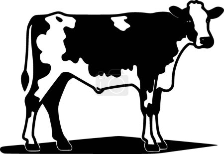 Téléchargez les illustrations : Vache - silhouette minimaliste et simple - illustration vectorielle - en licence libre de droit