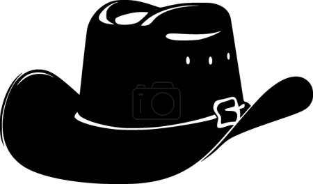 Illustration for Cowboy hat - black and white isolated icon - vector illustration - Royalty Free Image