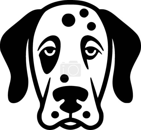 Illustration for Dalmatian - black and white isolated icon - vector illustration - Royalty Free Image
