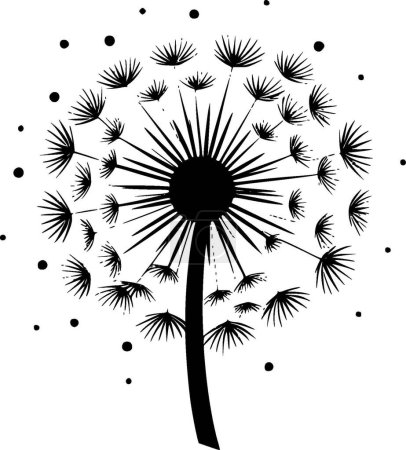 Dandelion - minimalist and flat logo - vector illustration