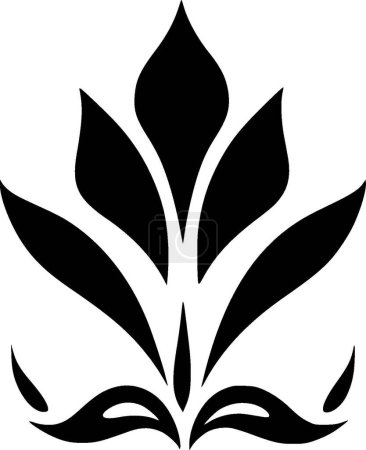 Ilustración de Flores - icono aislado en blanco y negro - ilustración vectorial - Imagen libre de derechos
