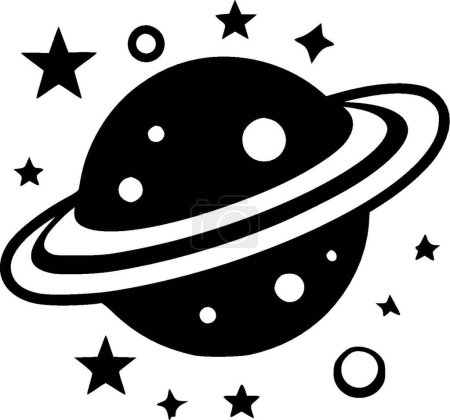 Galaxy - black and white isolated icon - vector illustration