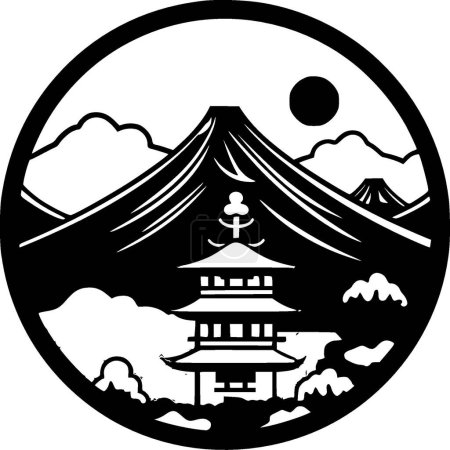 Téléchargez les illustrations : Japon - logo plat et minimaliste - illustration vectorielle - en licence libre de droit