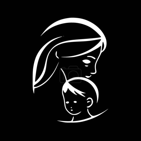 Téléchargez les illustrations : Mère - logo minimaliste et plat - illustration vectorielle - en licence libre de droit