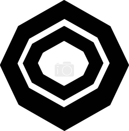 Téléchargez les illustrations : Octogone - logo plat et minimaliste - illustration vectorielle - en licence libre de droit