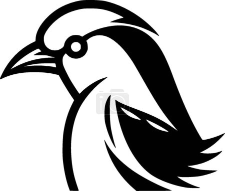 Parrot - black and white isolated icon - vector illustration
