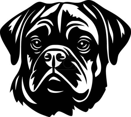 Illustration for Pug - minimalist and flat logo - vector illustration - Royalty Free Image