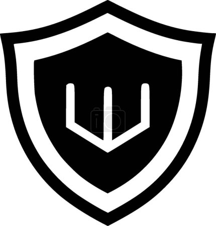 Shield - black and white isolated icon - vector illustration
