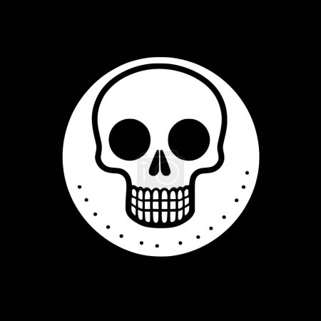 Skeleton - black and white isolated icon - vector illustration