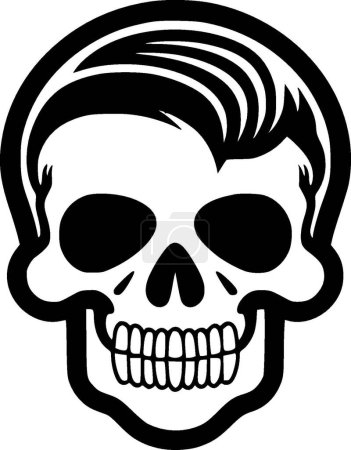 Skull - black and white vector illustration