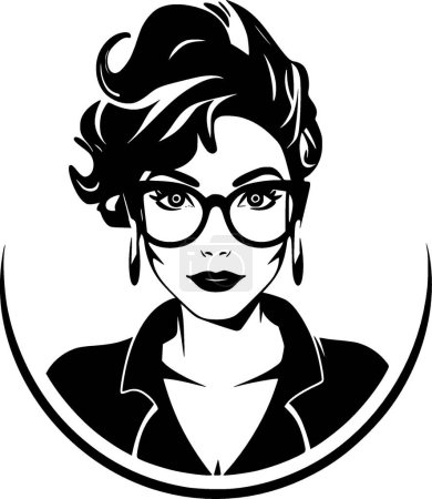 Illustration for Teacher - black and white isolated icon - vector illustration - Royalty Free Image