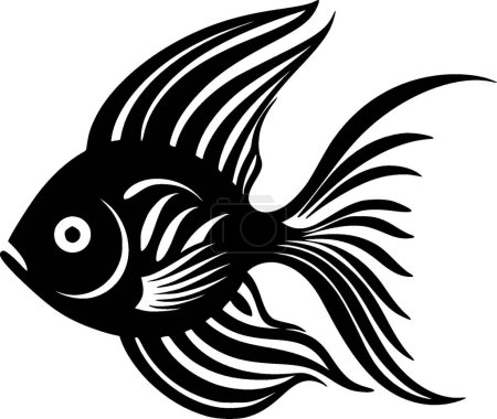 Illustration for Angelfish - minimalist and simple silhouette - vector illustration - Royalty Free Image