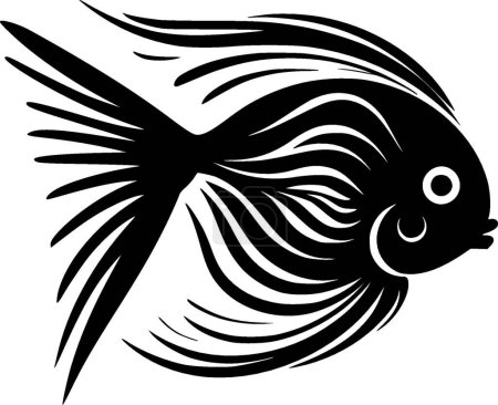 Angelfish - minimalist and simple silhouette - vector illustration