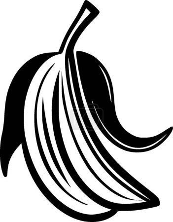 Banana - minimalist and simple silhouette - vector illustration