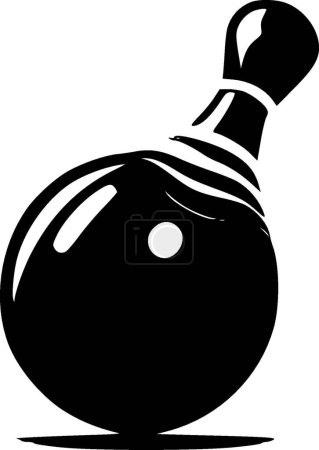 Bowling - black and white vector illustration