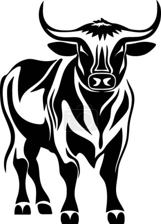 Bull - Schwarz-Weiß-Vektorillustration