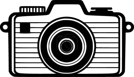 Camera - black and white isolated icon - vector illustration