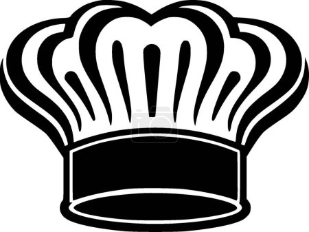 Chef hat - black and white vector illustration