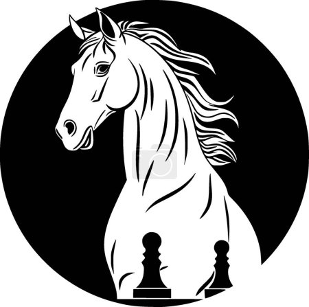 Schach - Schwarz-Weiß-Vektorillustration