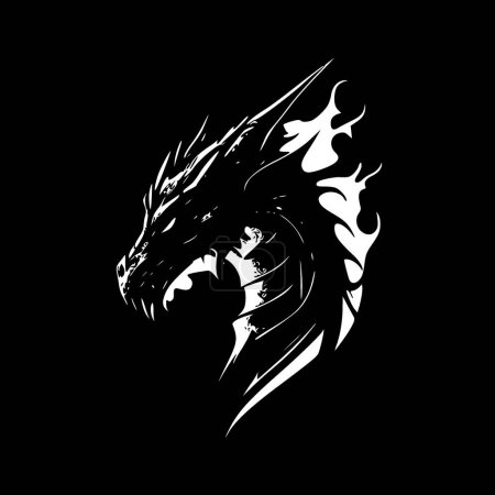 Dragones - logo minimalista y plano - ilustración vectorial