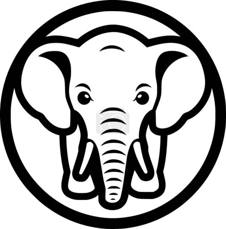 Éléphant - logo plat et minimaliste - illustration vectorielle