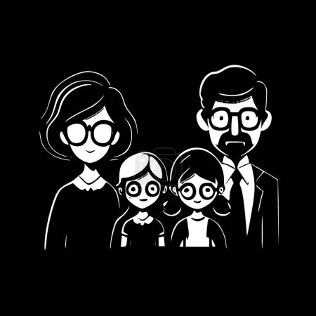 Family - minimalist and simple silhouette - vector illustration