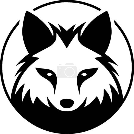 Fuchs - schwarz-weiße Vektorillustration
