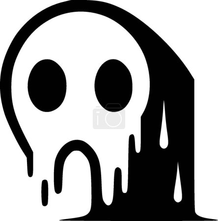 Ilustración de Horror - icono aislado en blanco y negro - ilustración vectorial - Imagen libre de derechos