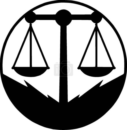 Illustration for Justice - minimalist and flat logo - vector illustration - Royalty Free Image
