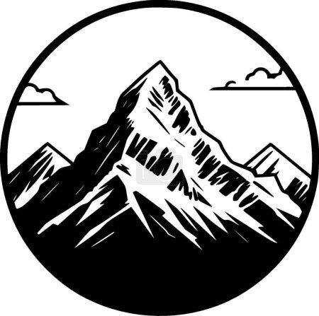 Mountain range - minimalist and simple silhouette - vector illustration