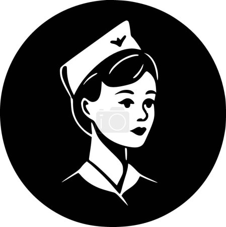 Enfermera - logotipo vectorial de alta calidad - ilustración vectorial ideal para el gráfico de la camiseta