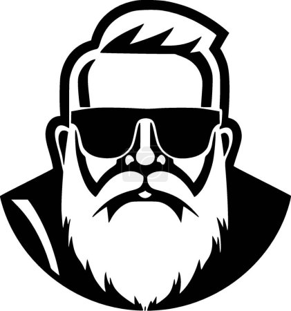 Papa - black and white isolated icon - vector illustration
