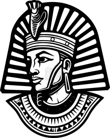 Pharaoh - black and white isolated icon - vector illustration