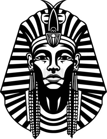 Pharaoh - black and white vector illustration