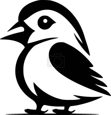 Illustration for Puffin - black and white vector illustration - Royalty Free Image