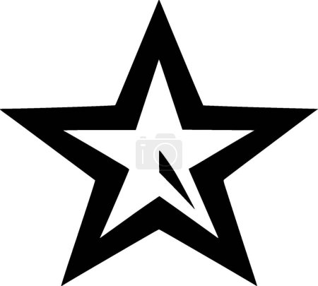 Stern - schwarz-weißes Icon - Vektorillustration