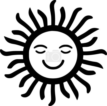 Soleil - logo minimaliste et plat - illustration vectorielle