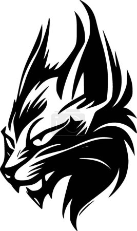 Wildcat - logo plat et minimaliste - illustration vectorielle
