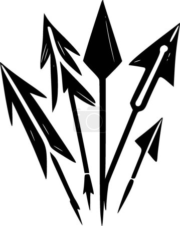 Illustration for Arrows - black and white isolated icon - vector illustration - Royalty Free Image