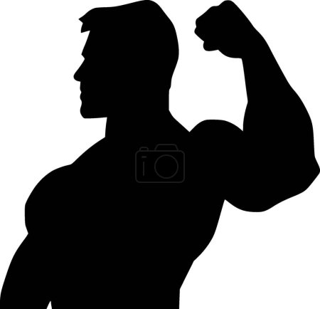Biceps - black and white vector illustration
