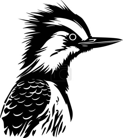 Oiseau - illustration vectorielle noir et blanc